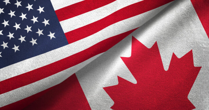 Canadian US Flags